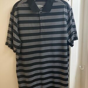 Nike Black and Gray Stripe Golf Polo Shirt